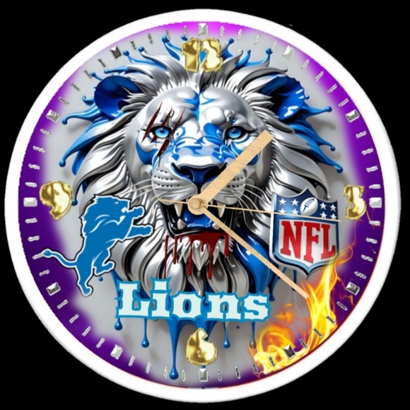 Detroit lions clock with free Personalization. - Picture 3 of 3